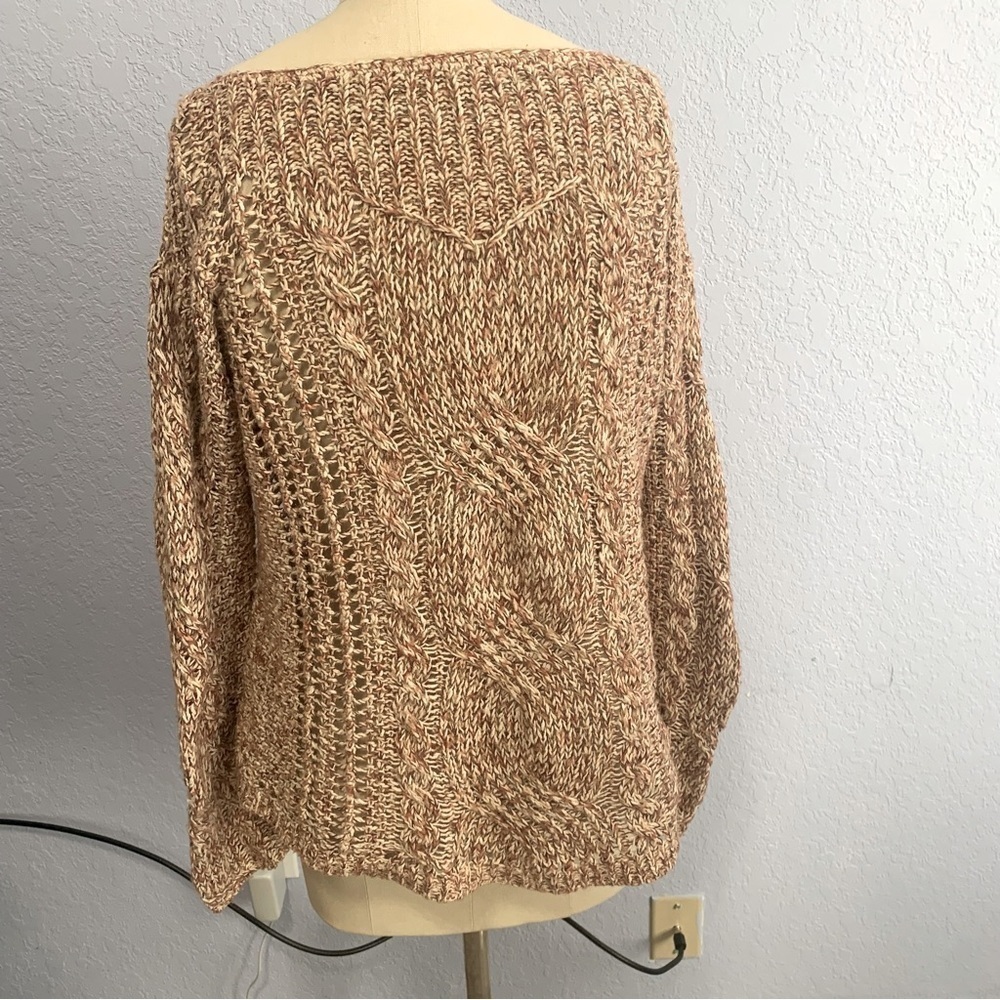 Free People Cable Knit Long Sleeve Pullover Sweater - Picture 6 of 6